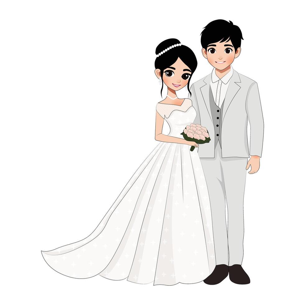 Christian wedding couple in western outfit vector