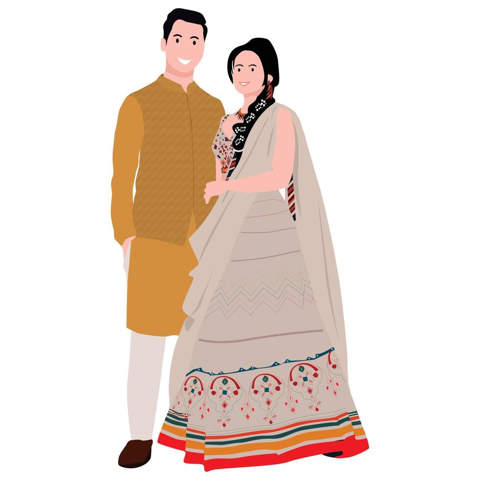 Couple in Traditional Attire vector
