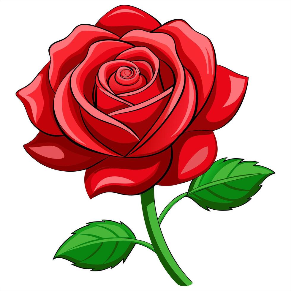 Red rose clipart vector