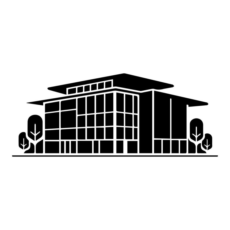 Modern building icon illustration vector