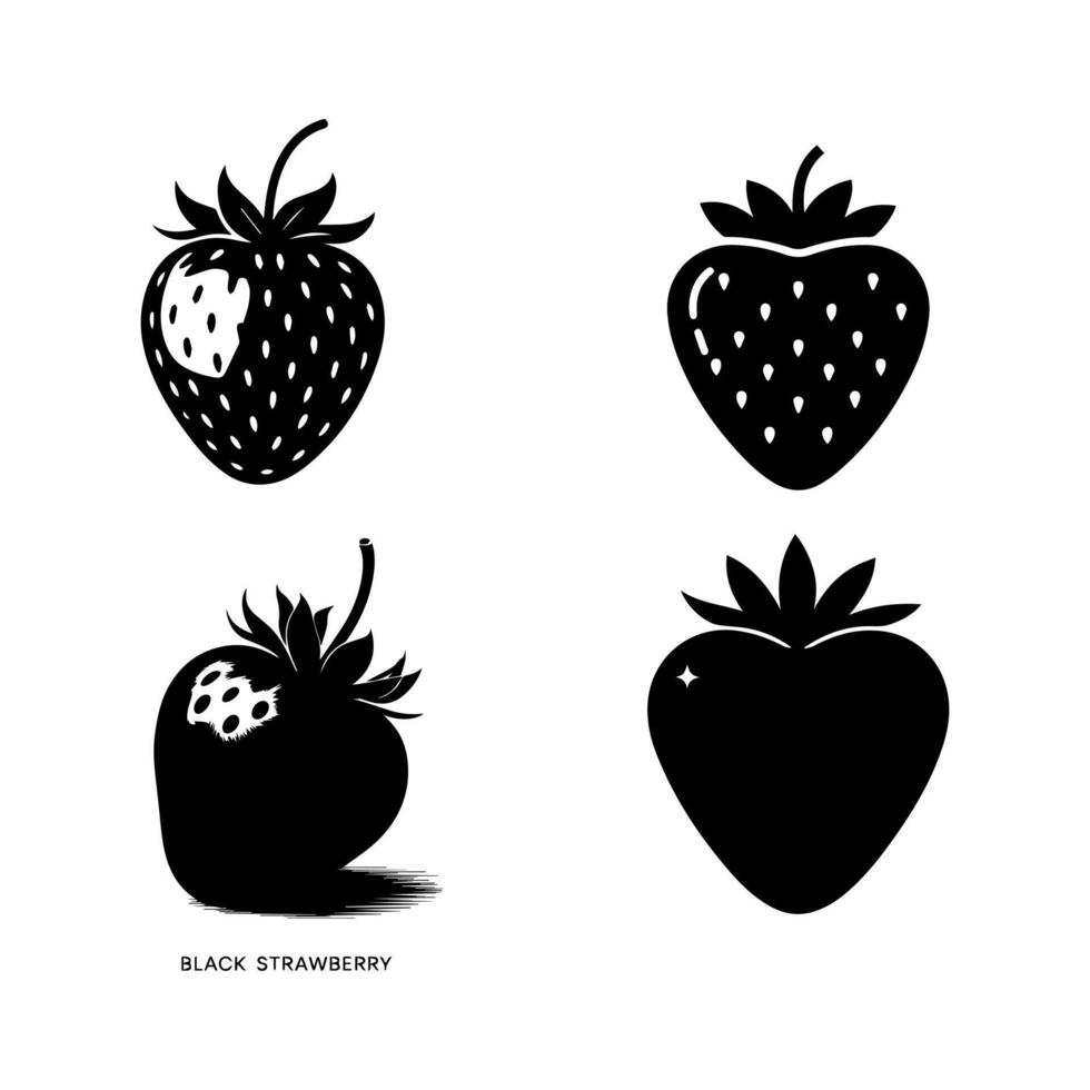 Black and white illustration of strawberries vector