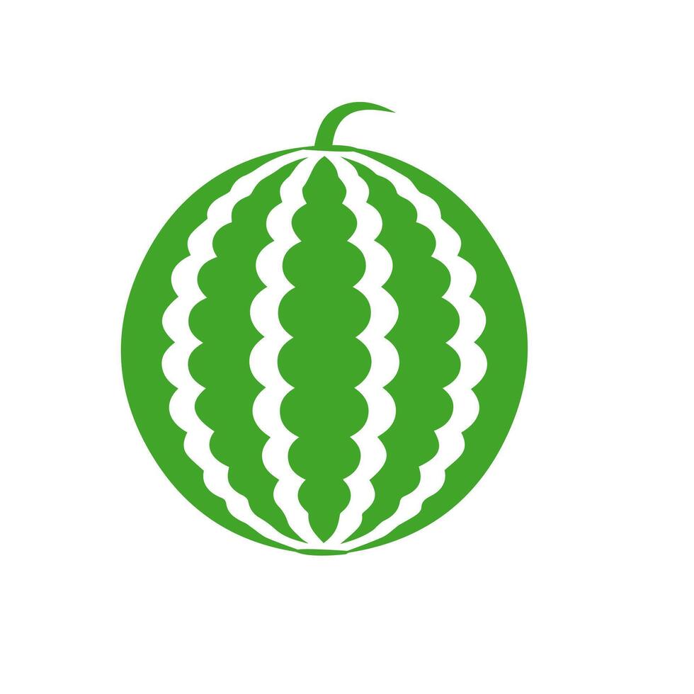 A green watermelon with a white background vector
