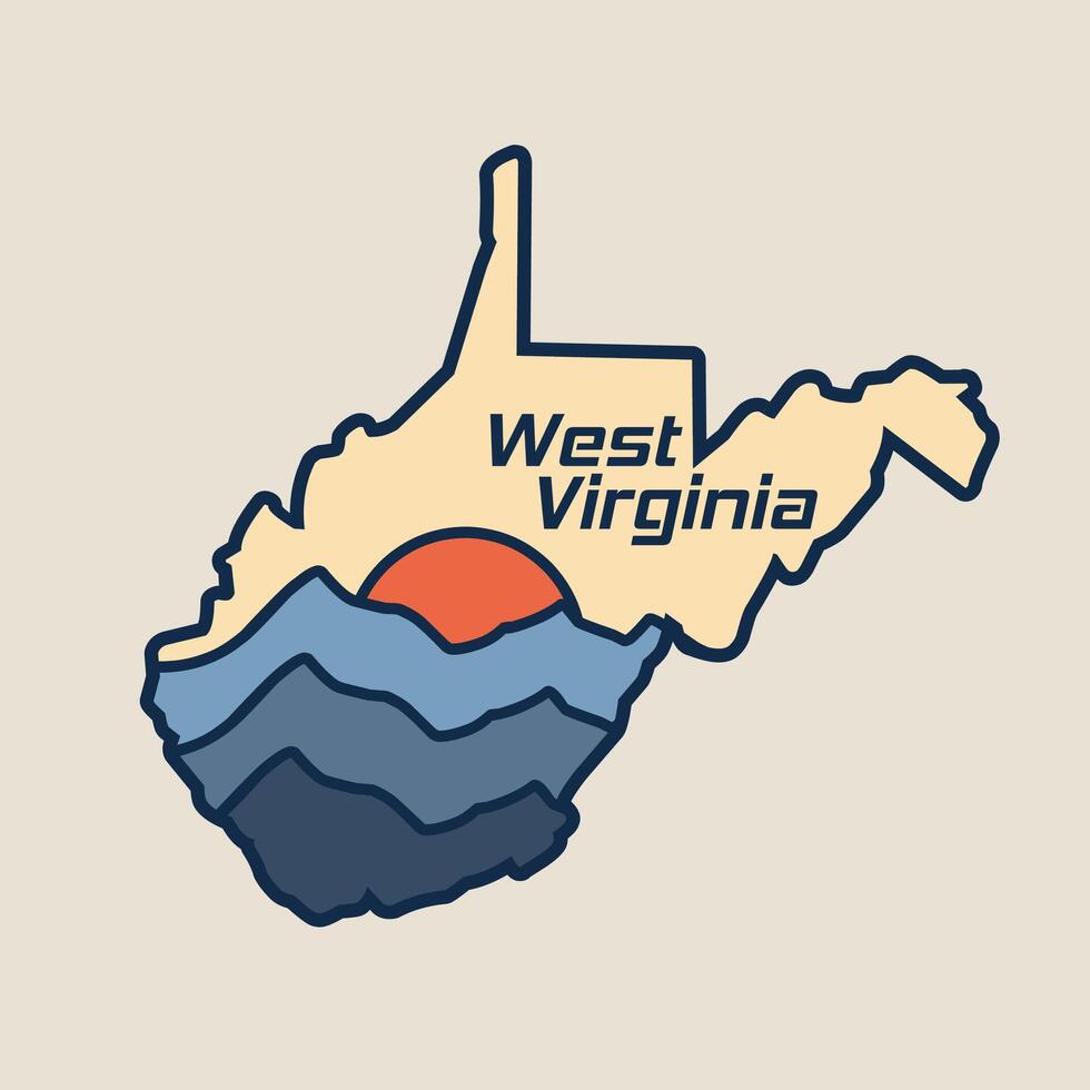 West Virginia Mountain Flat Art Perfect for Print, Apparel, etc vector