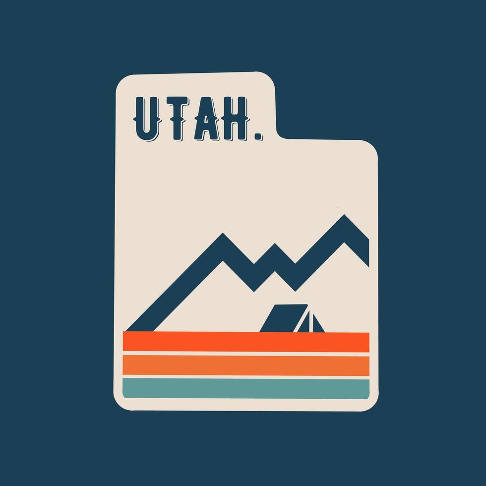 Utah State with Nature Camp Adventure vector