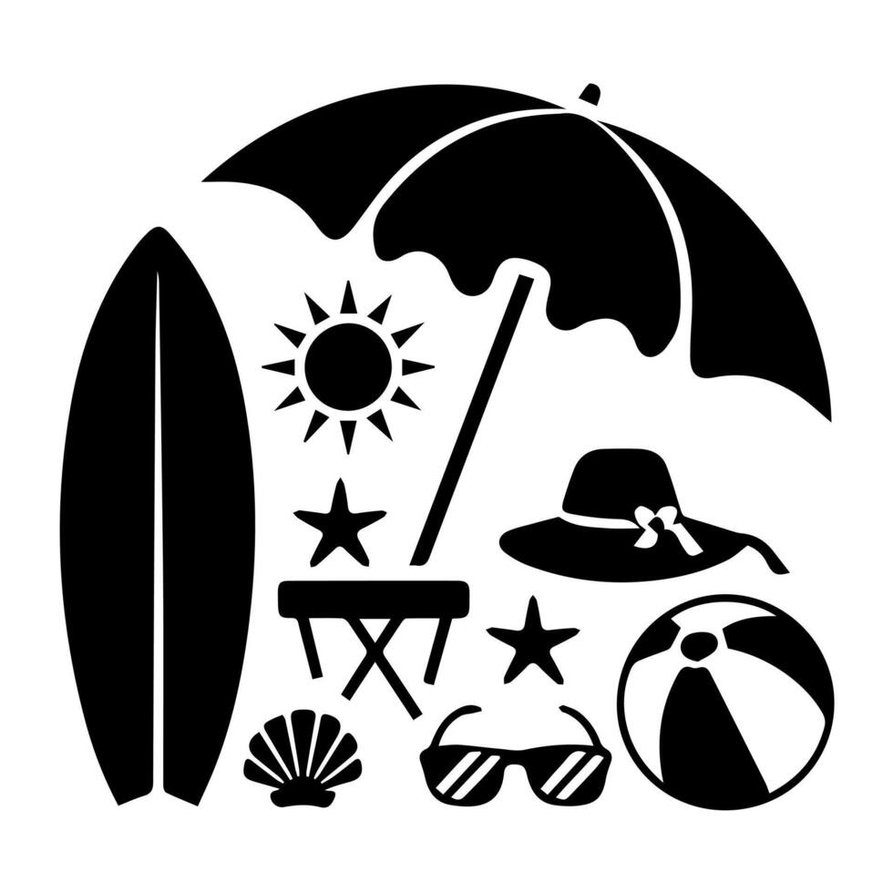 Beach clip art vector