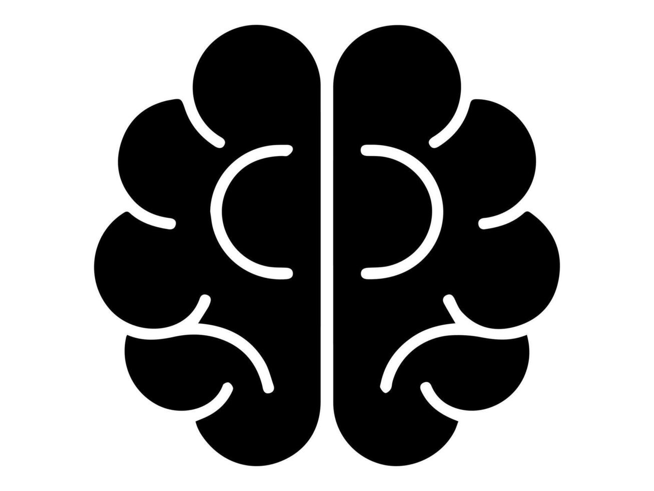 Monochrome Brain Design for Mental Health Graphics vector