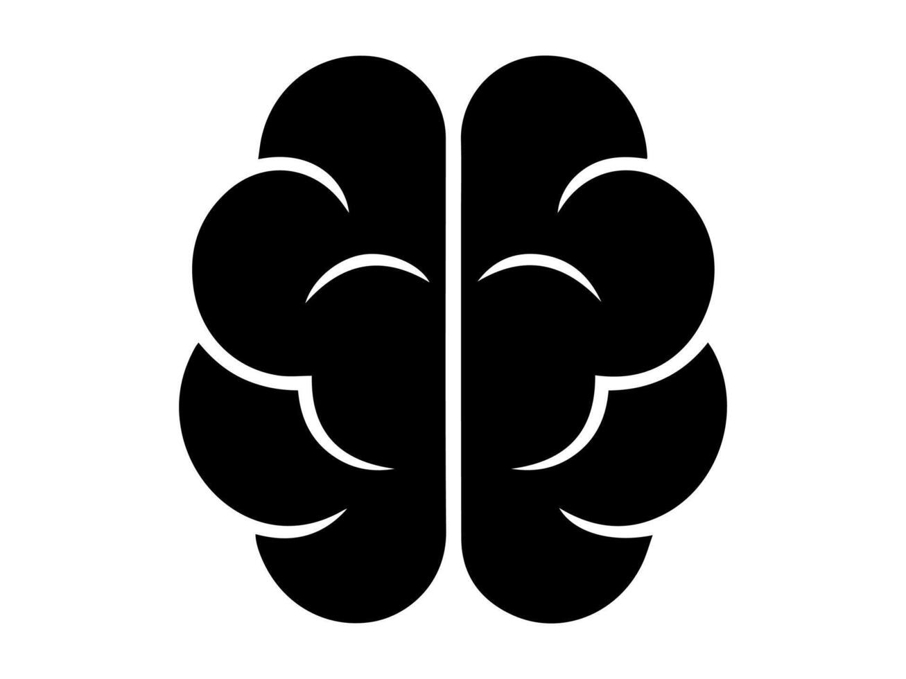 A black and white illustration of a brain vector