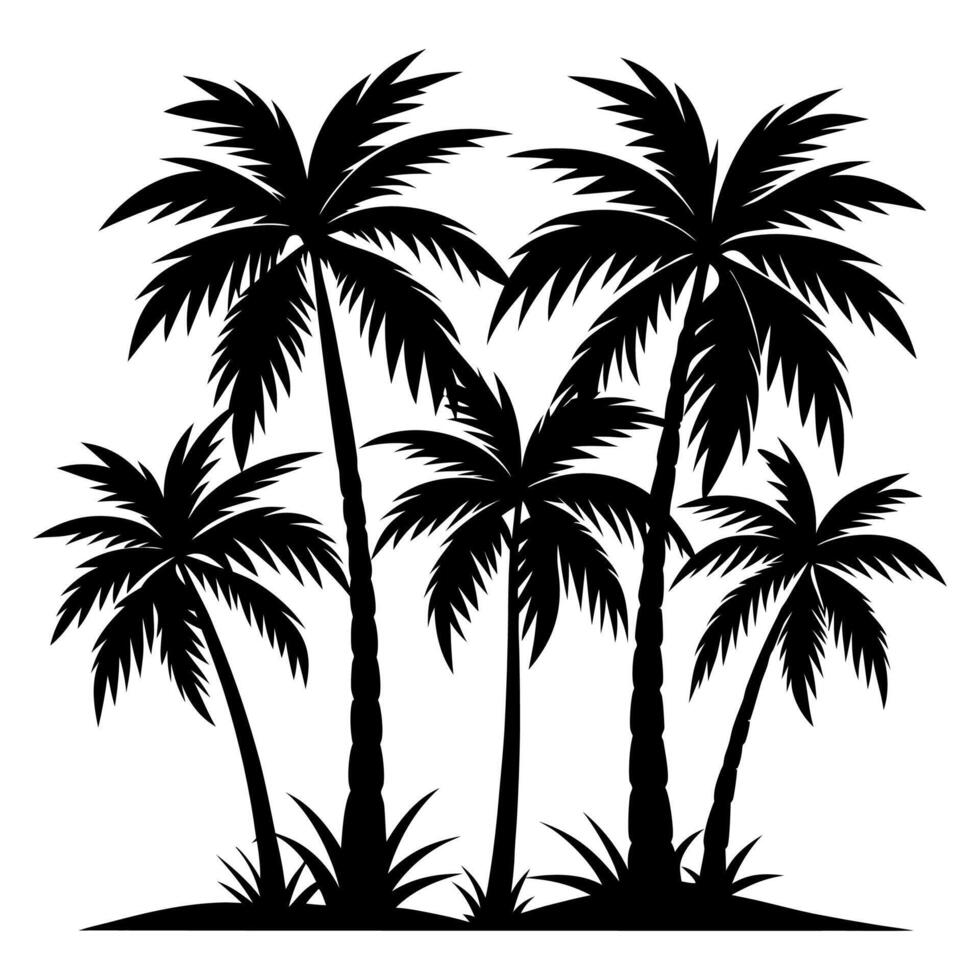 Palm trees silhouette vector