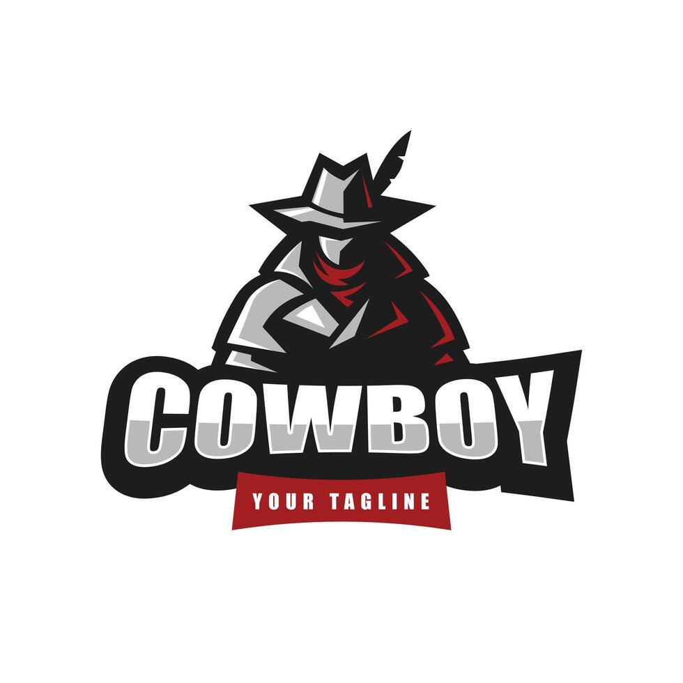 Cowboy or Cool bandit logo design vector
