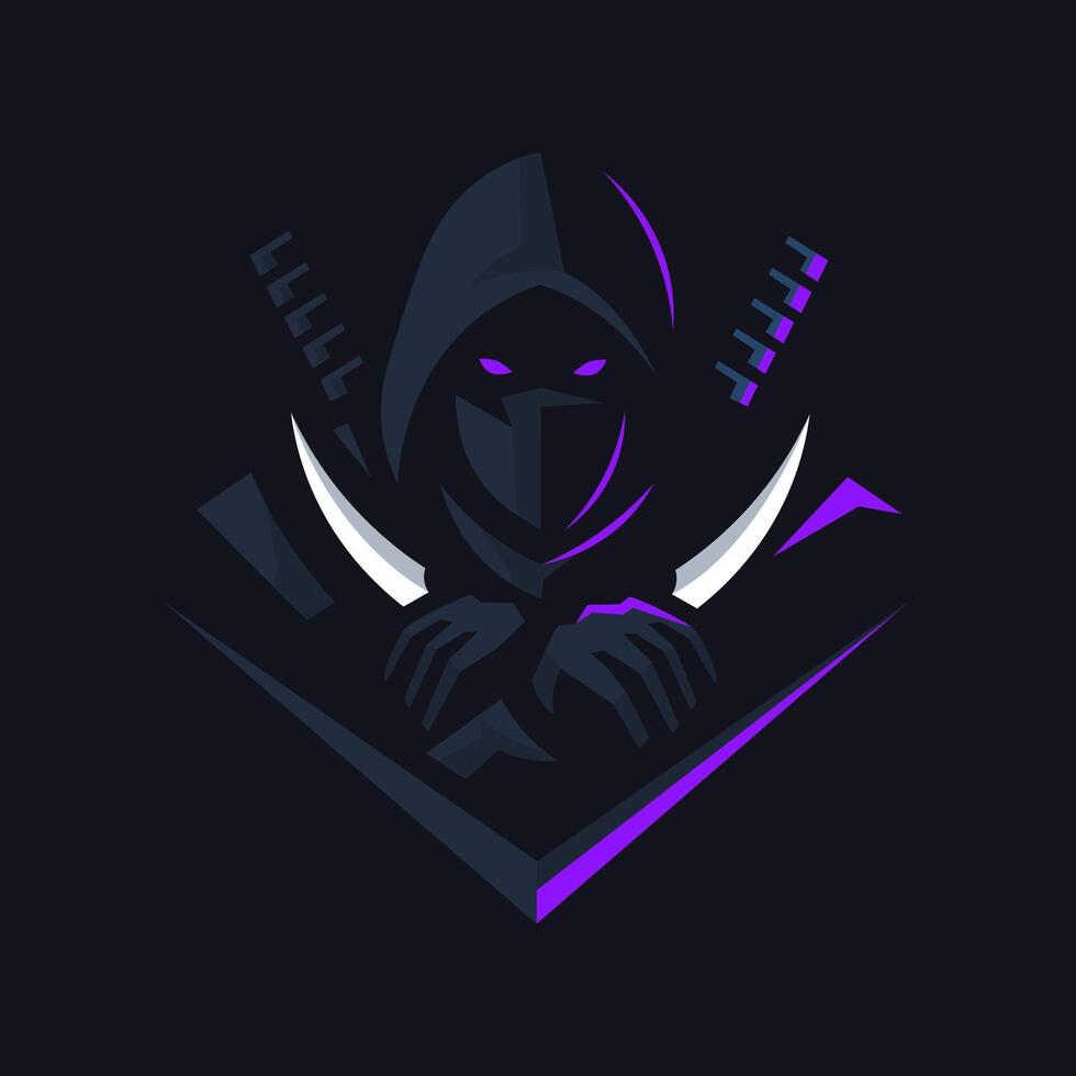 Ninja assassin mascot logo vector