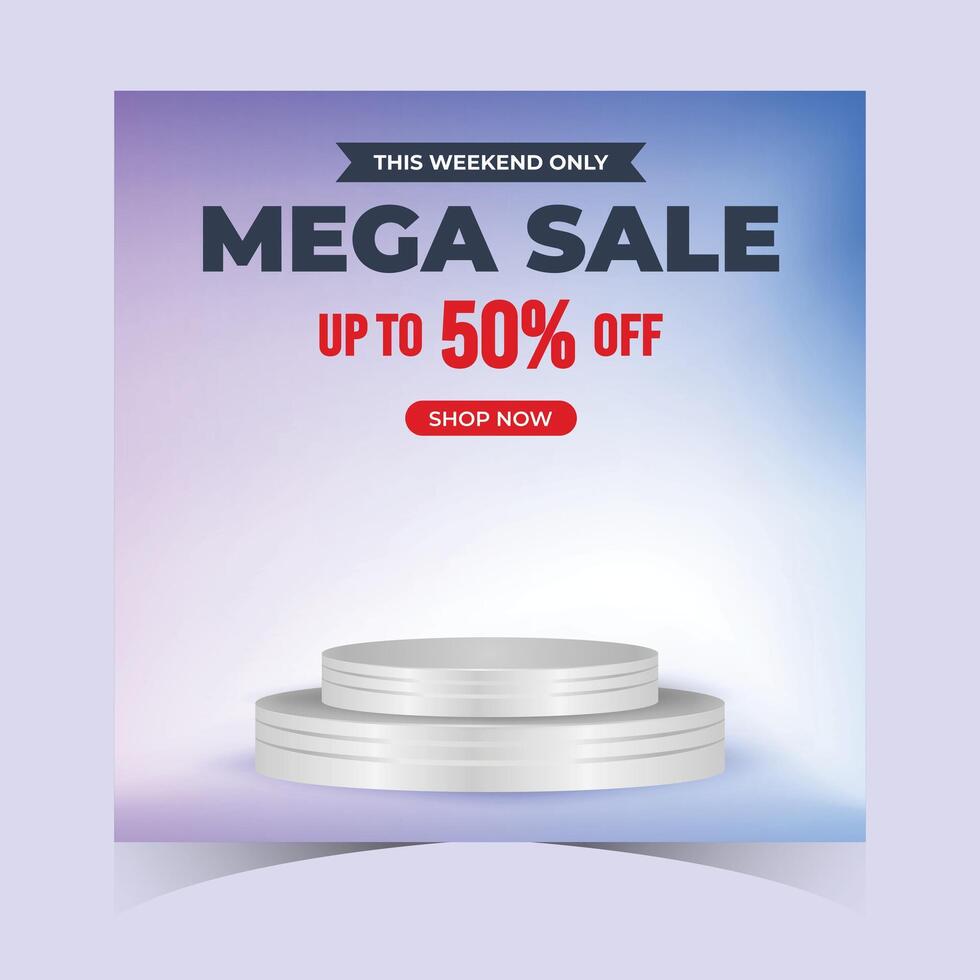 Mega Sale Web Banner Bold Abstract Background vector