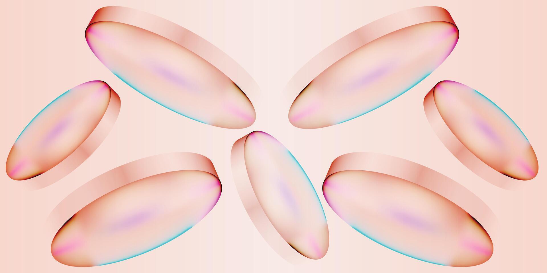 abstract translucent organic shapes arranged like petals on a soft peach-toned background, perfect for nature-inspired designs, beauty branding, and decor art vector
