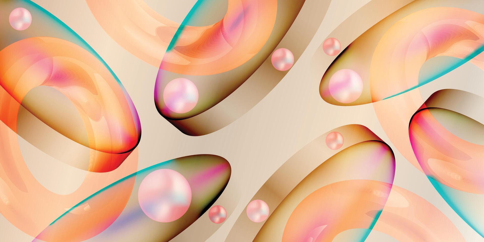 Minimalist 3D Glassmorphism Gradient Background Abstract Geometric Circle Banner for Social Media, UI UX, Website, Brochure, Poster, Branding Modern, Luxury, Digital, Print vector
