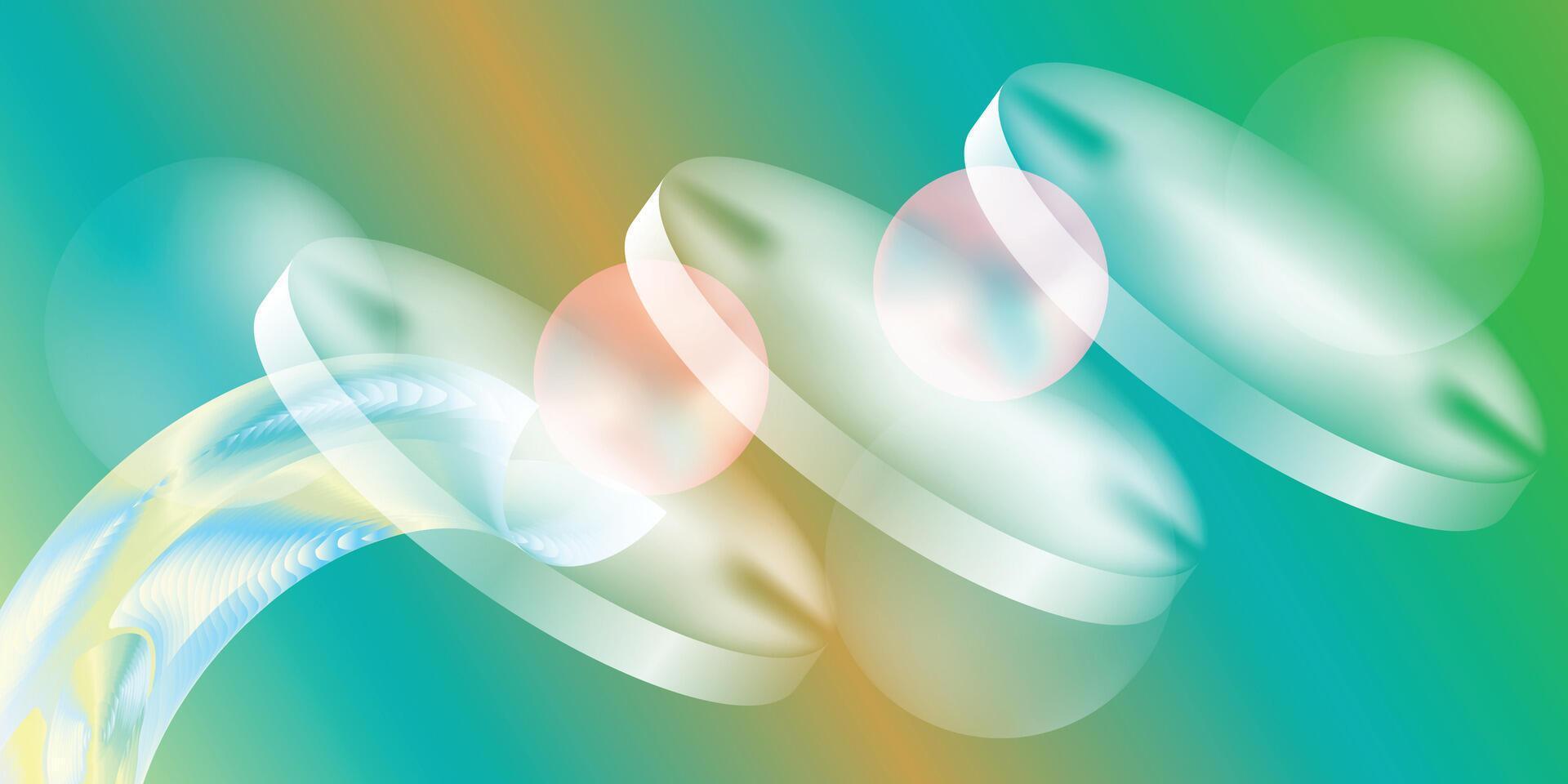 3D Glassmorphism Gradient Overlay Background Geometric Circle Shapes, Abstract Glass Effect Banner Design for Modern Websites vector