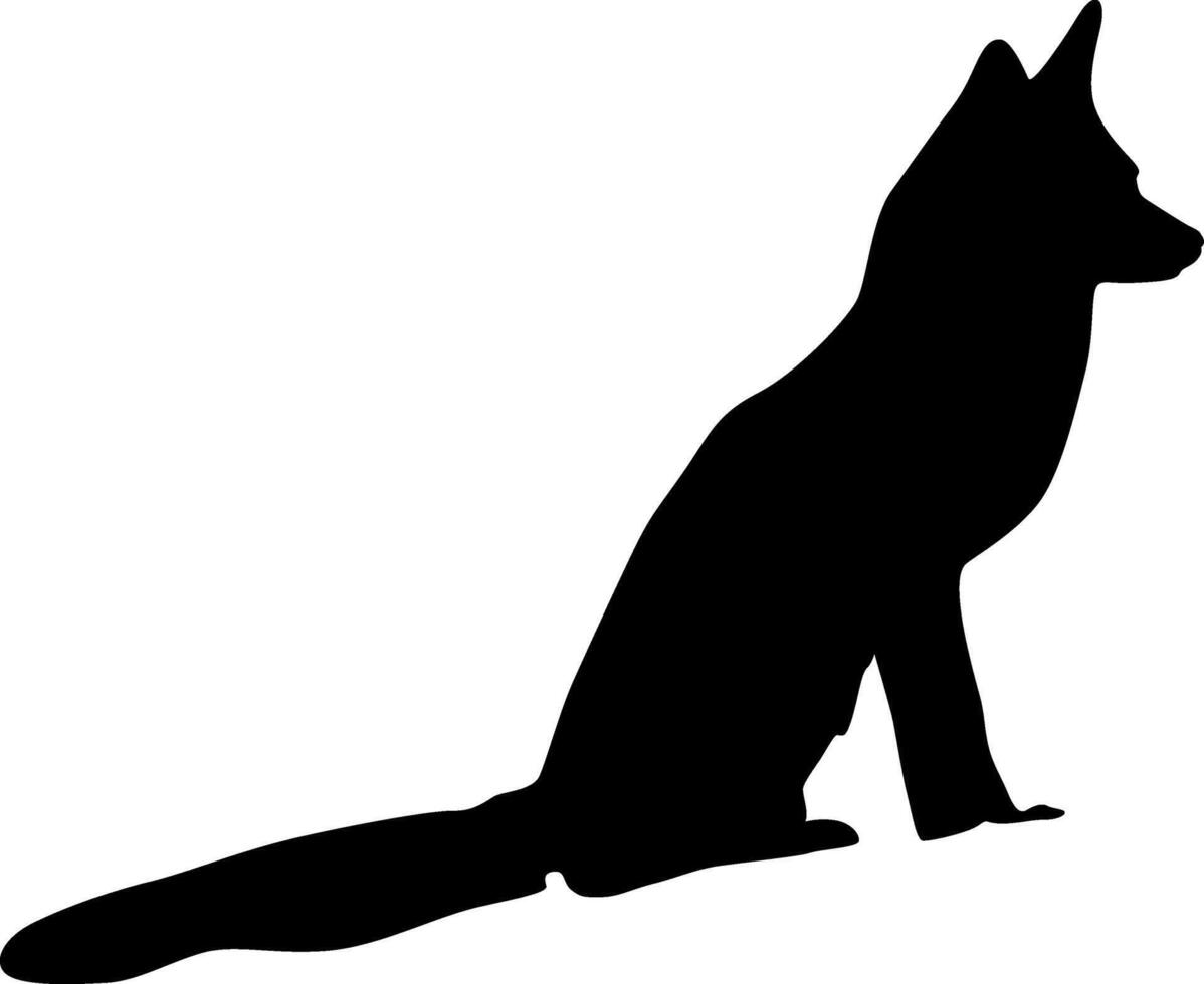 Silhouette of a Fox Sitting vector