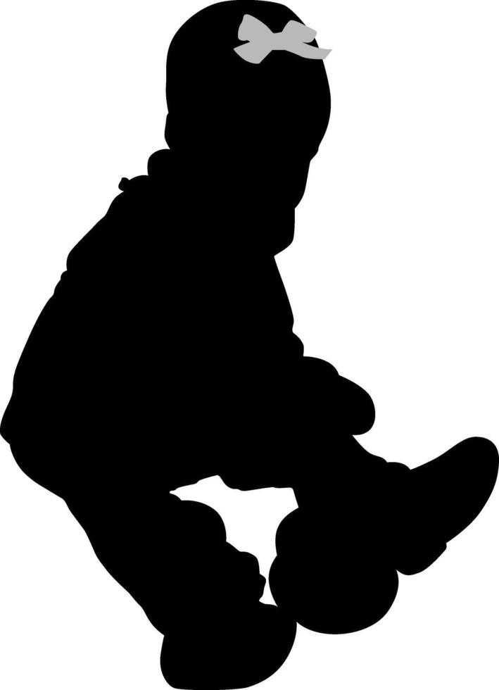 silhouette of baby on white background. vector
