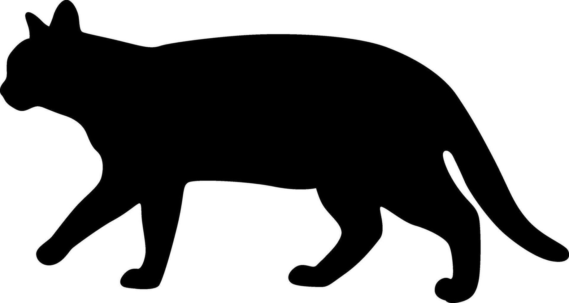 Silhouette of a Walking Black Cat vector