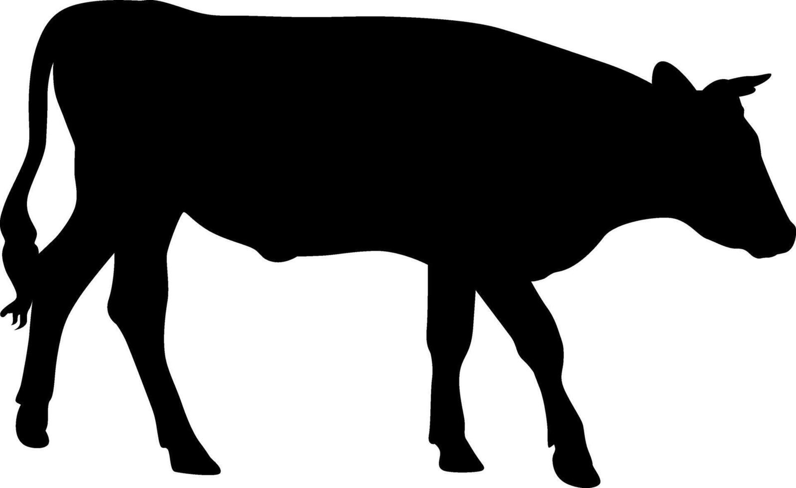 Silhouette of a Cow on white background vector
