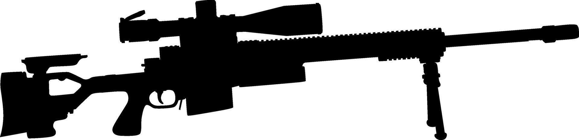Silhouette of a Sniper Rifle on white background vector