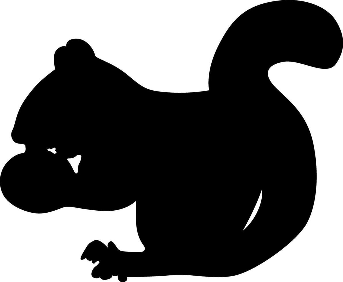 Squirrel silhouette with a nut vector