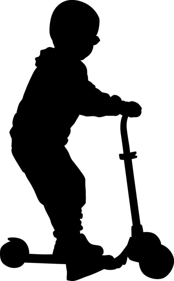 Beautiful boy riding scooter vector