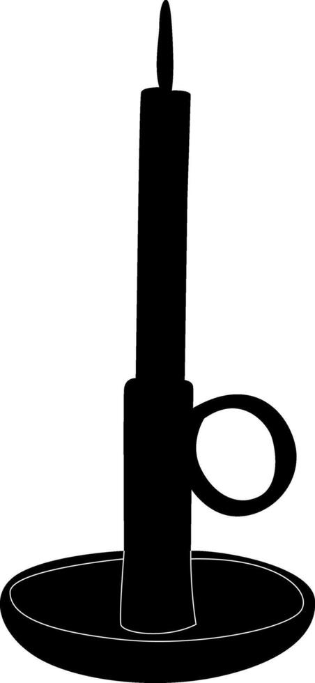Silhouette of a candle and holder vector