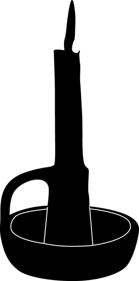 Candle in a Holder Silhouette vector