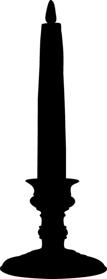 Silhouette of a Candle in a Candlestick vector