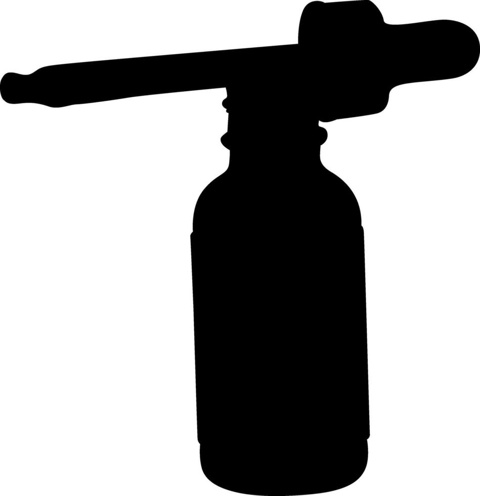 Silhouette of a serum oil. vector