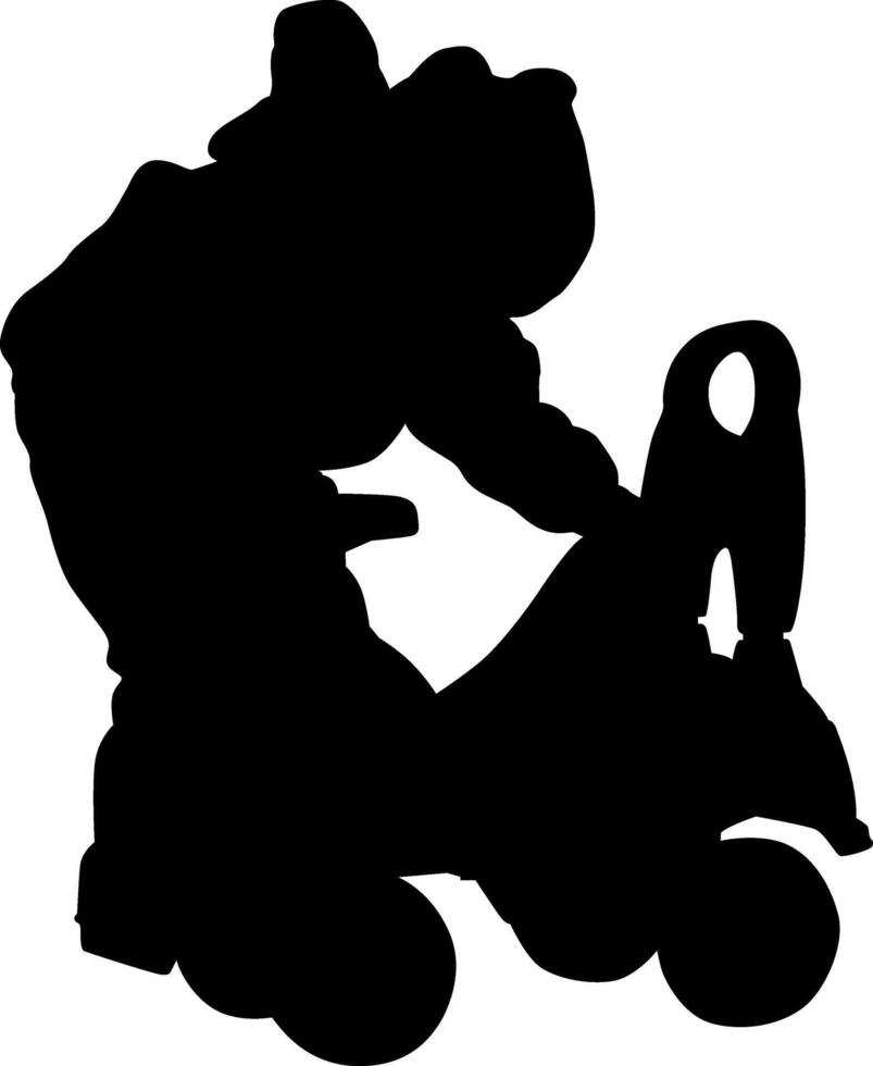Toddler gesture silhouette on white background vector
