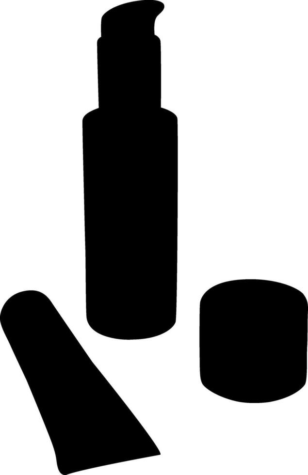 Face and hand body care cream in silhouette vector