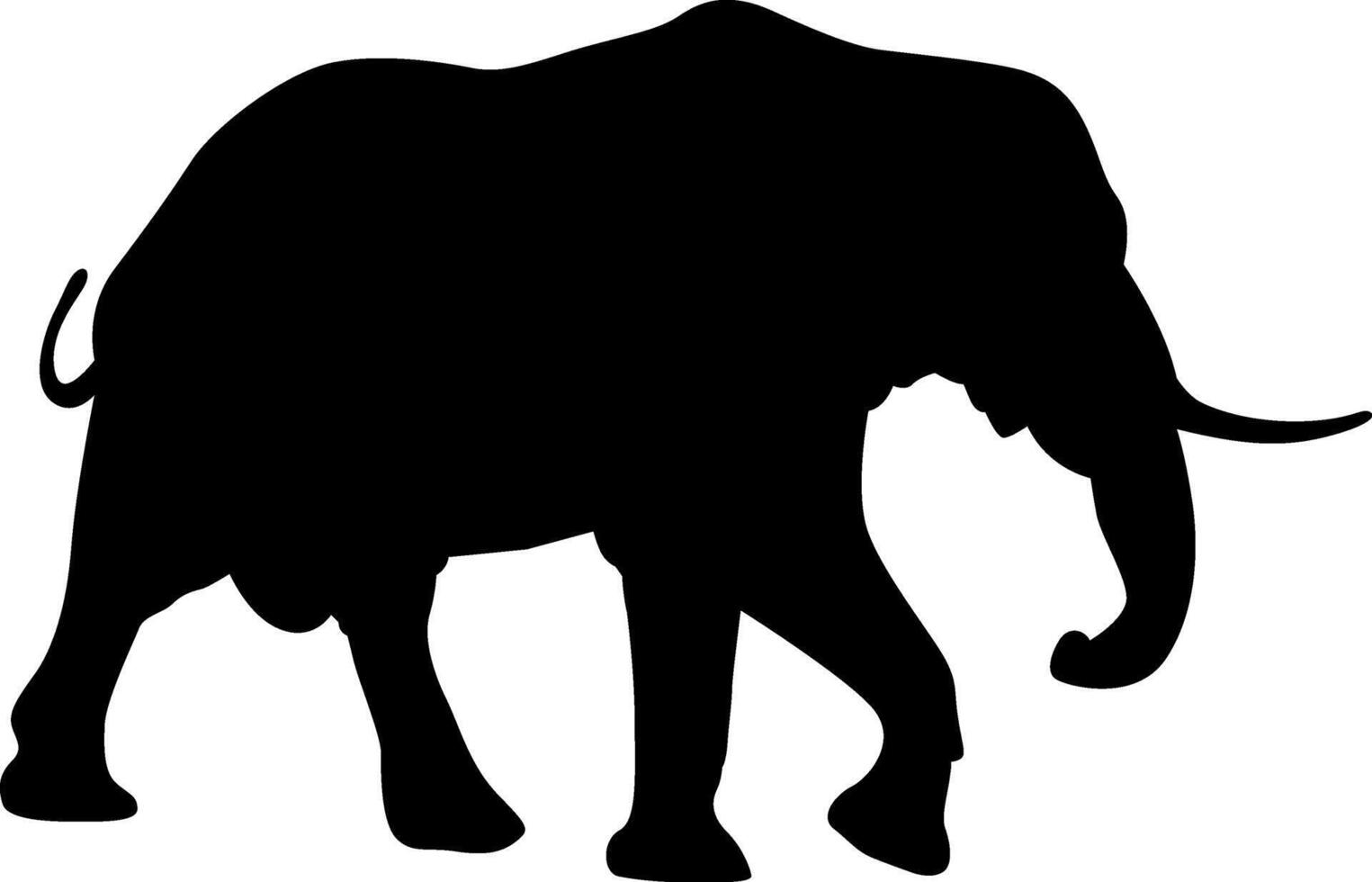 Silhouette of an Elephant Walking vector