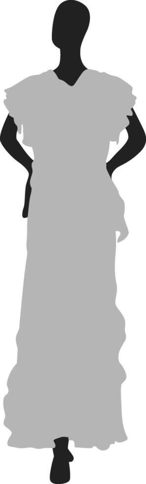 Silhouette of a Woman in an Elegant Evening Gown vector