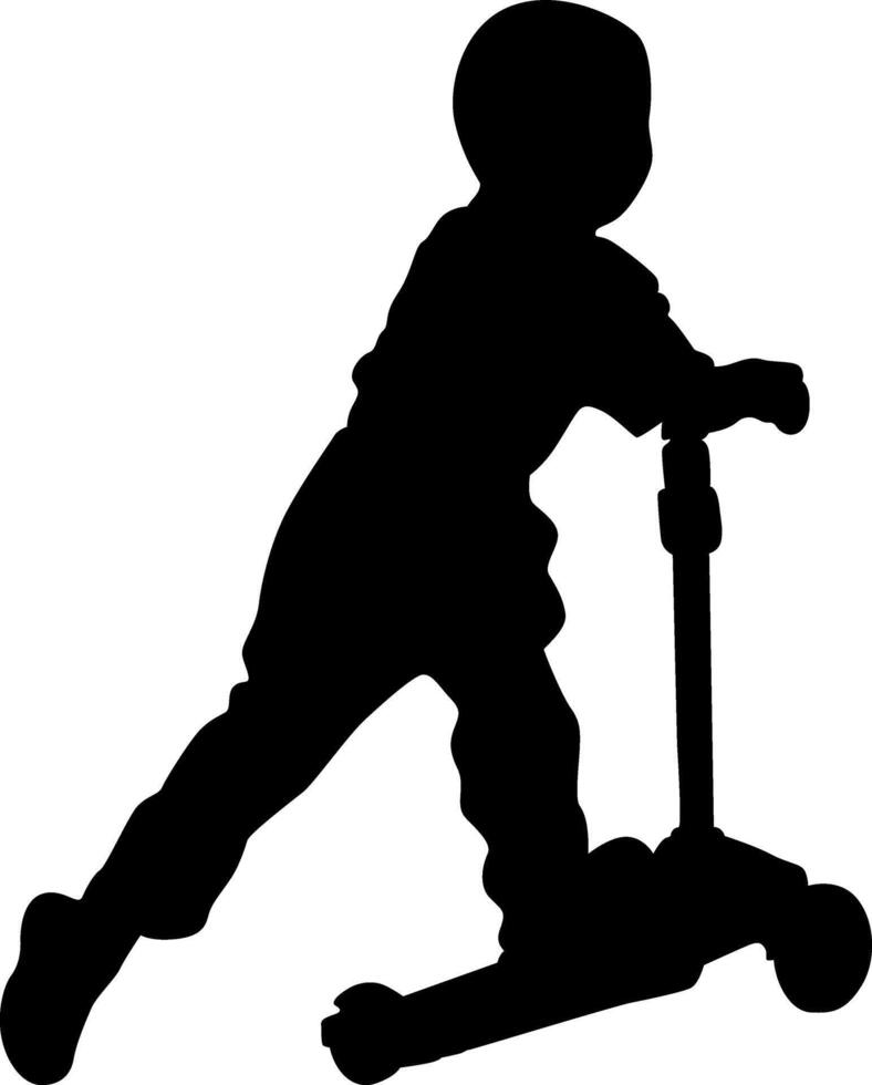 A baby happy scooter ride vector