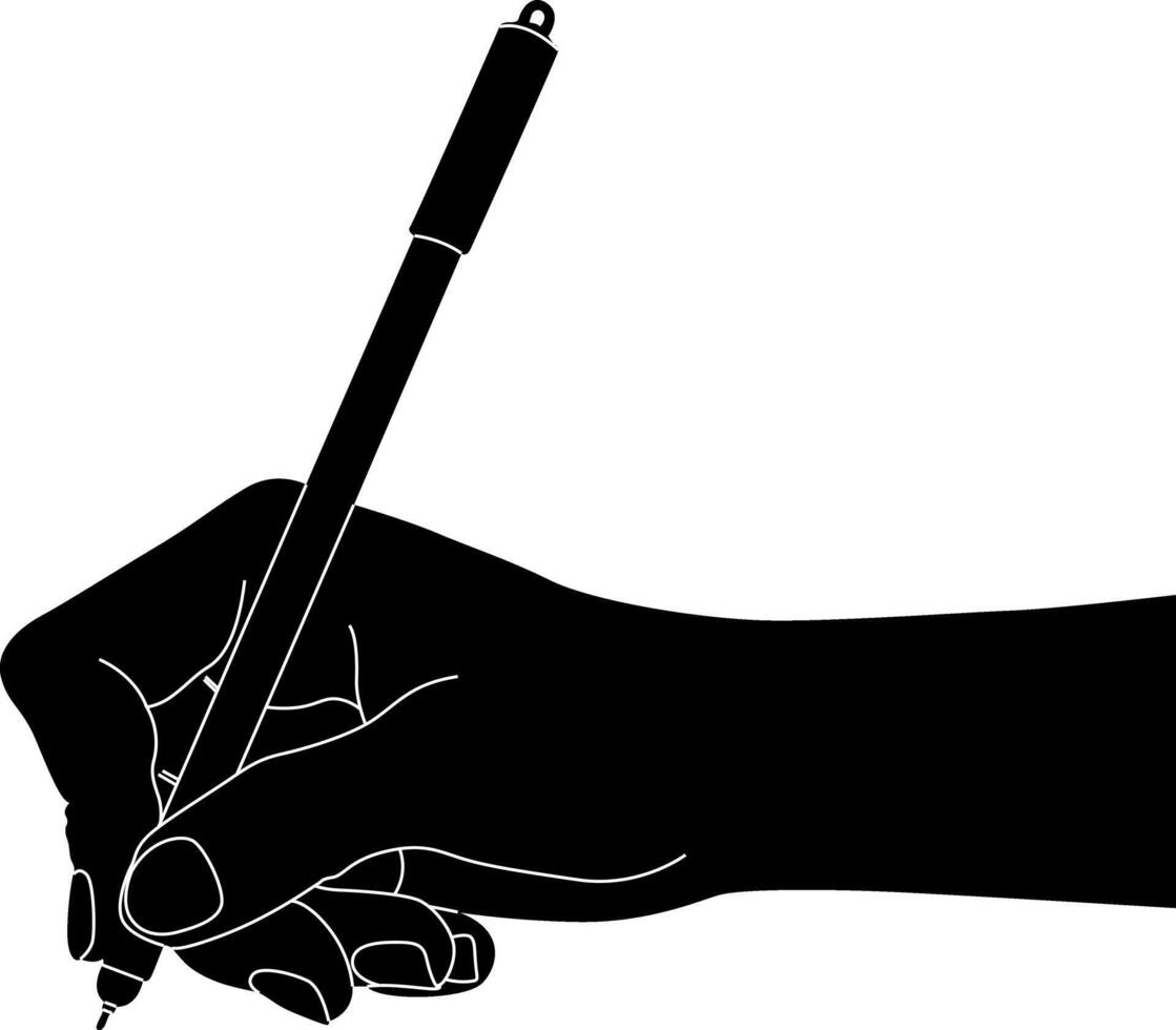 pen with hand icon - illustration vector