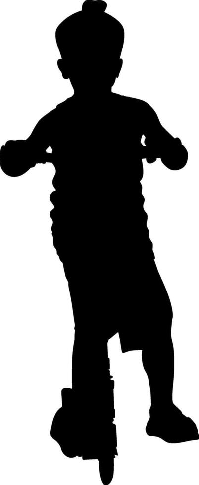 Child on a Scooter Silhouette vector