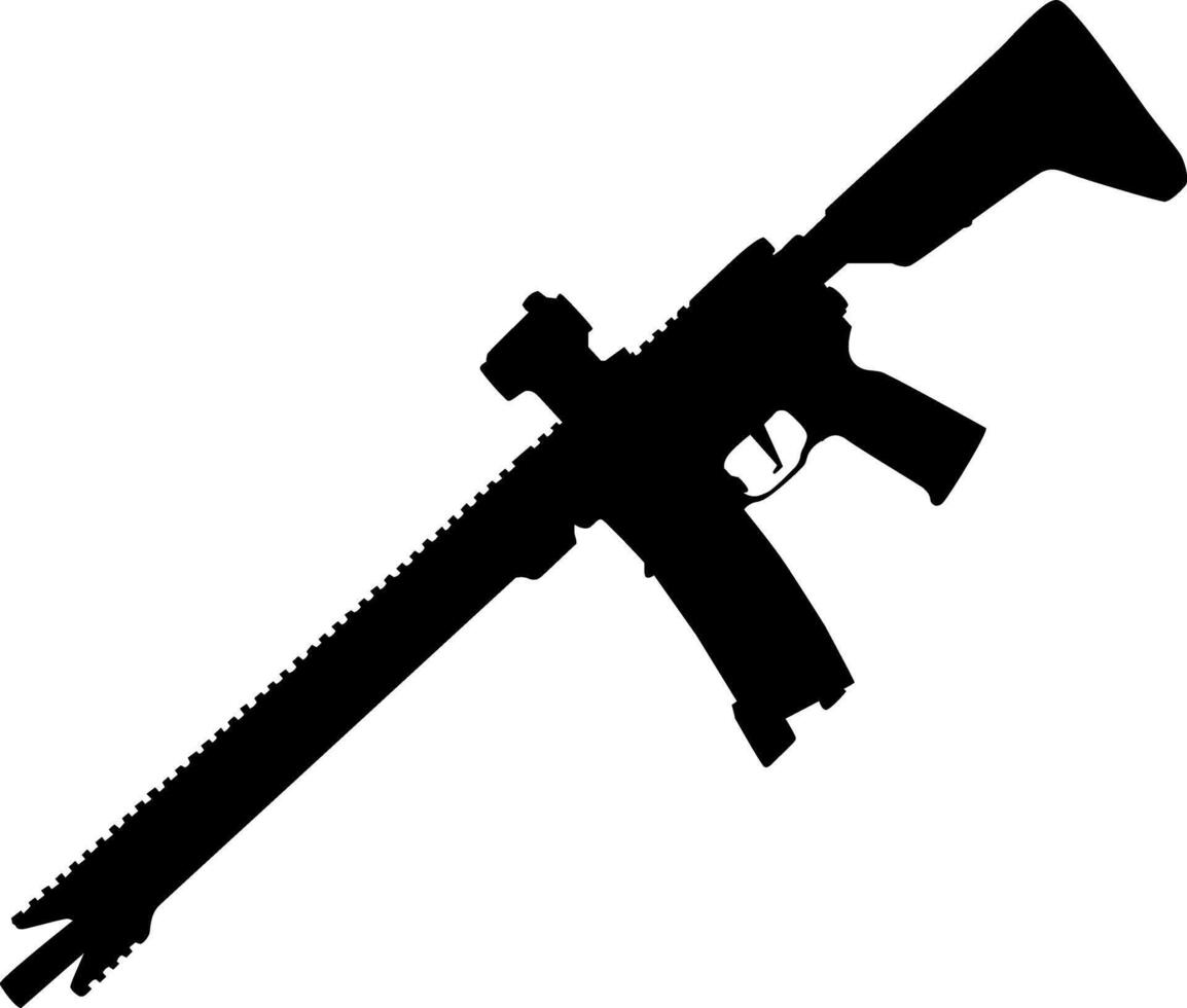 Silhouette of an AR15 Rifle vector