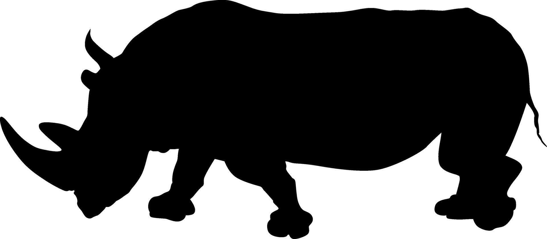 Silhouette of a rhinoceros on a white background vector
