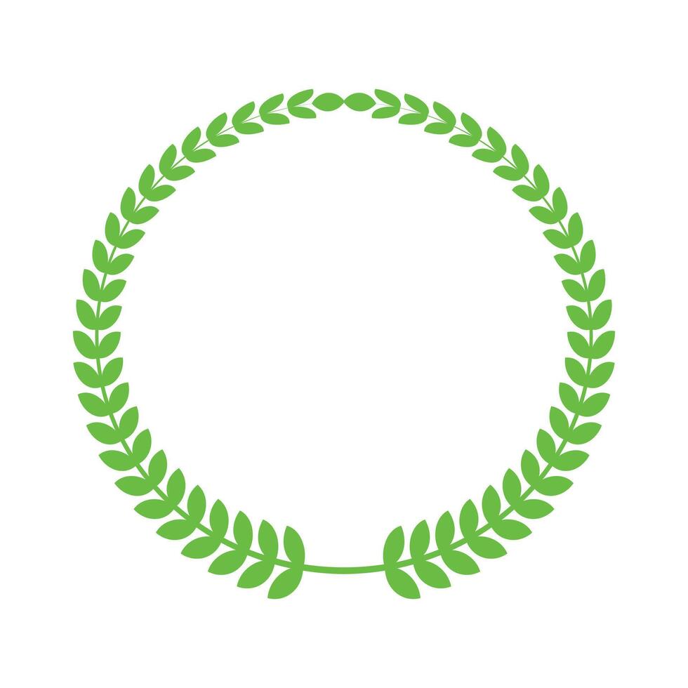 Laurel wreath icon . Green laurel wreath isolated on white background. Leaf ceremony awarding of winner tournament. Design element simple illustration. vector
