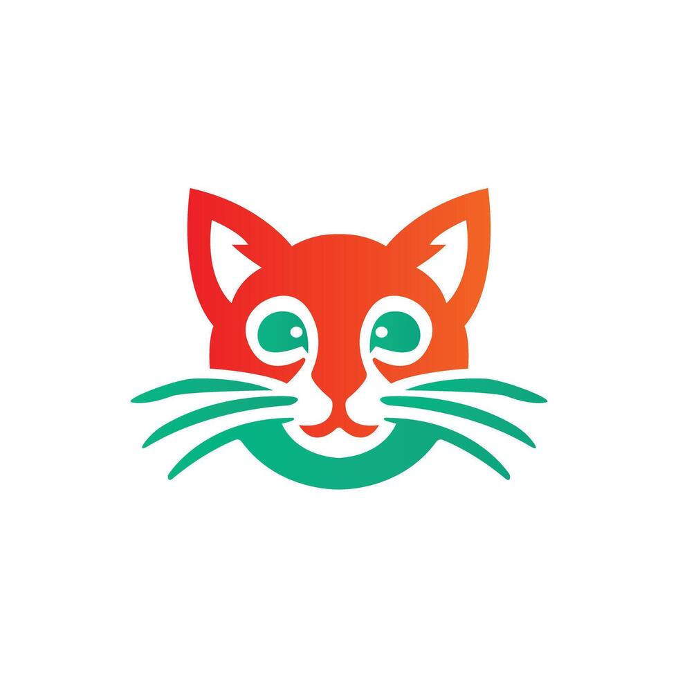 Minimalistic Abstract Cat Logo Design Illustration vector
