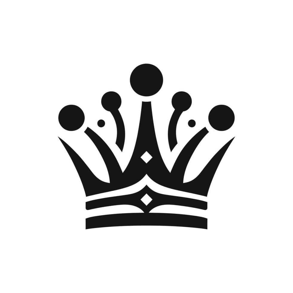 a black and white crown icon vector
