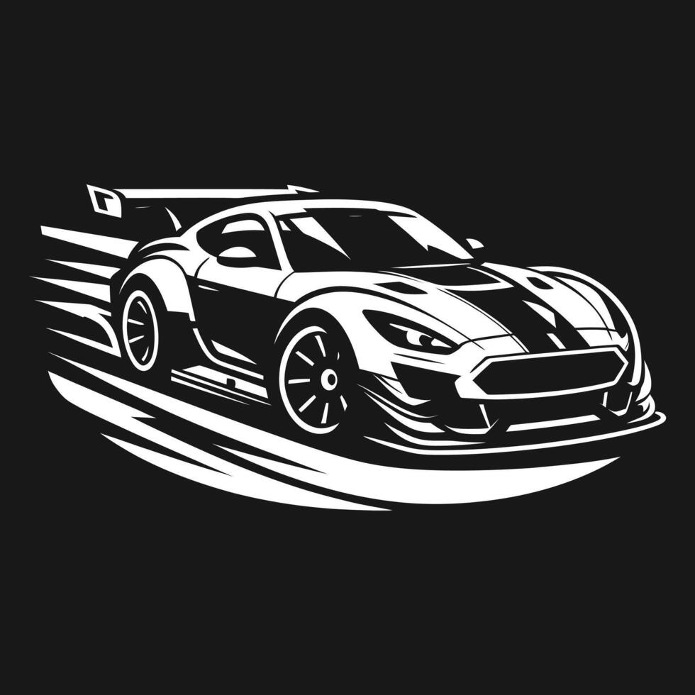 a racing car on a black background vector