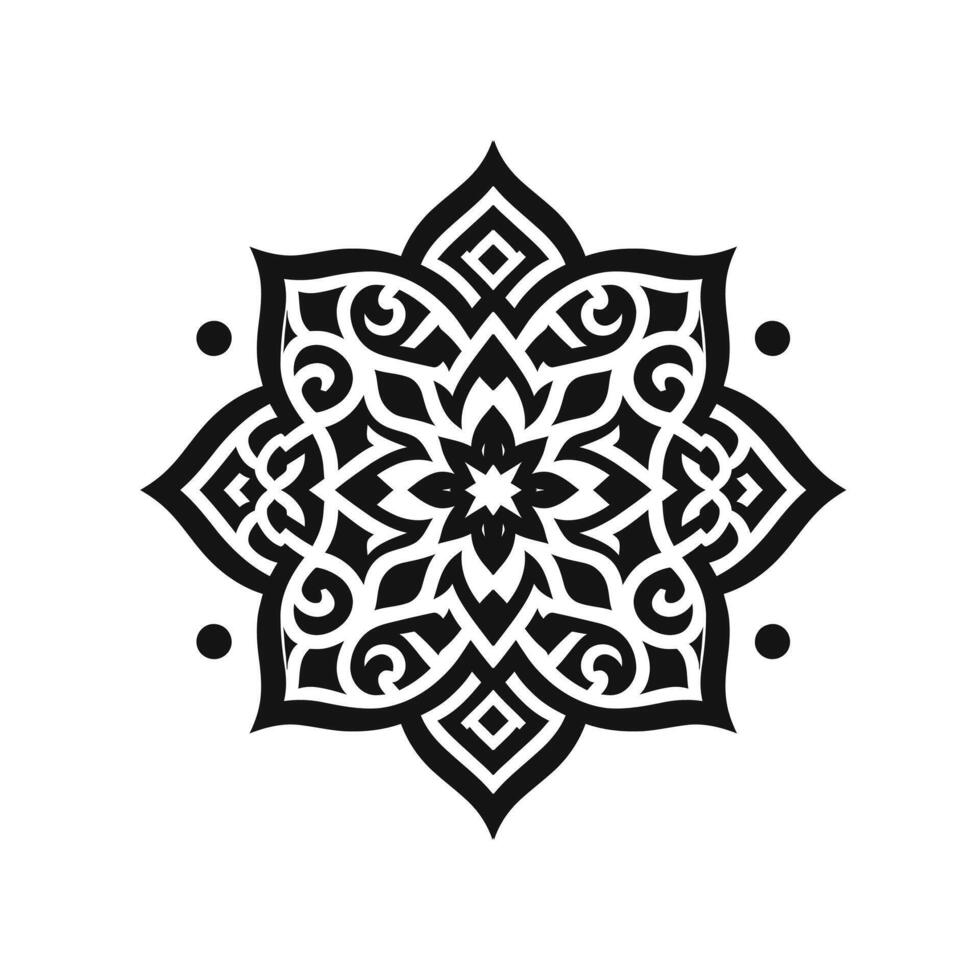 a black and white design of a flower vector