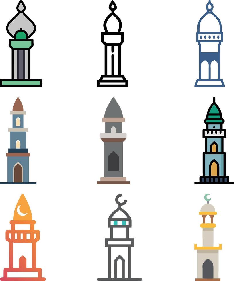 Minaret icon elements illustration vector