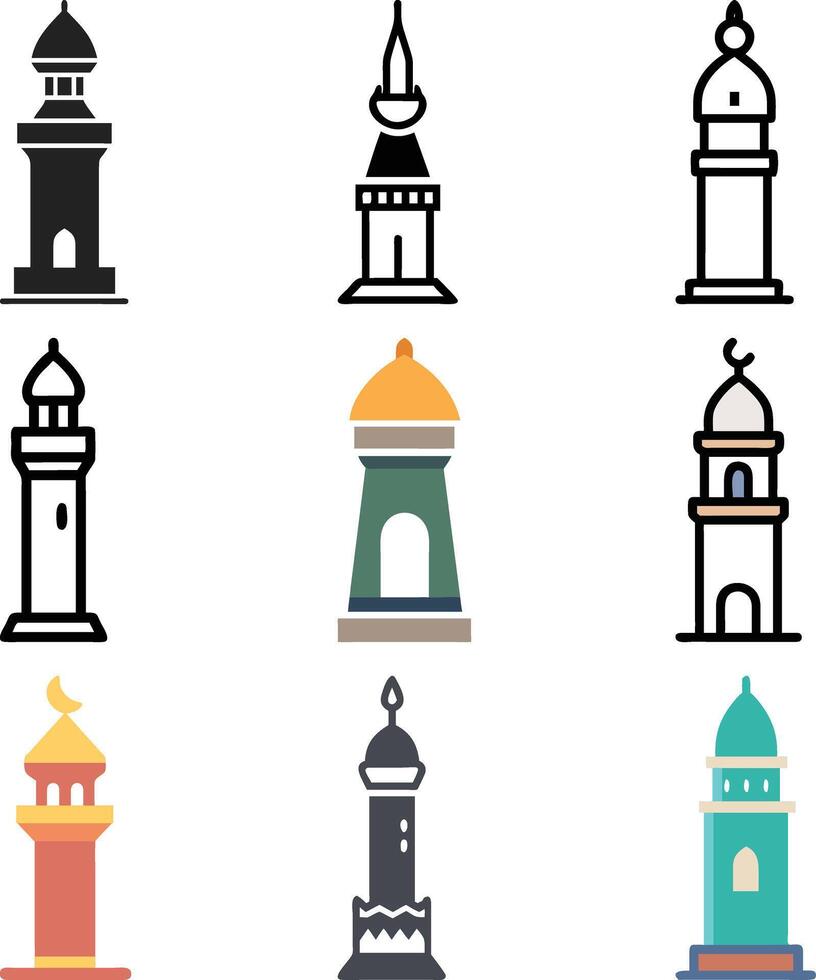 Minaret icon elements vector