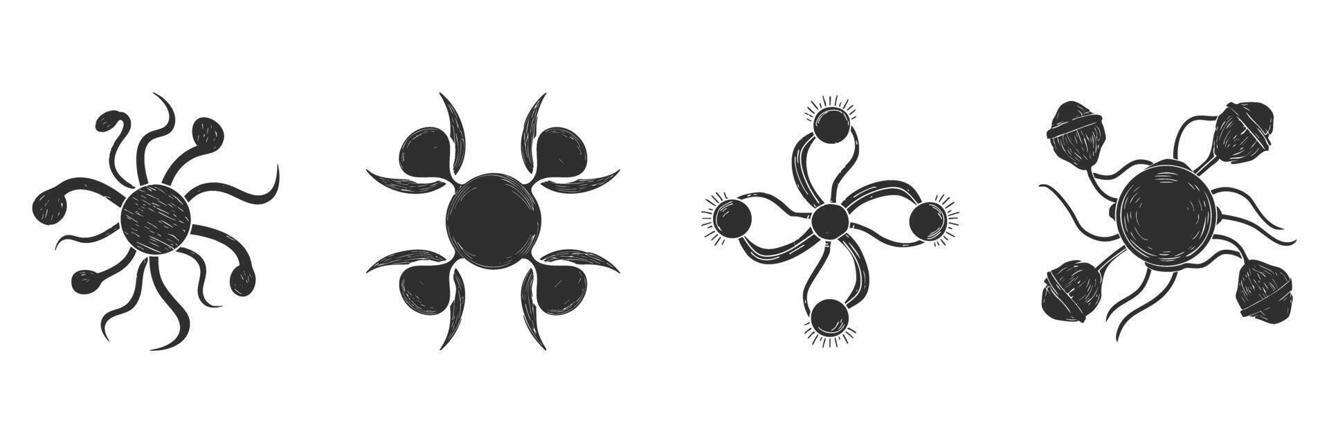 Abstract Organic Shapes Silhouette Set. Creative Design Elements For Artistic Projects And Illustrations. Isolated Illustration Collection vector