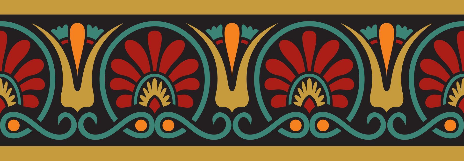 colored classic seamless european national ornament. Ethnic pattern of the Romanesque peoples. Border, frame of ancient greece, roman empire. vector