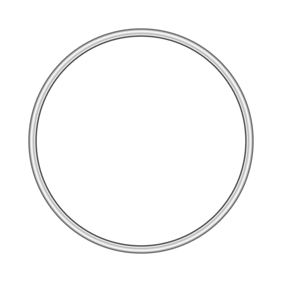Round silver frame. Isolated luxury circle silver border. Silver grey ring frame mockup design element. vector