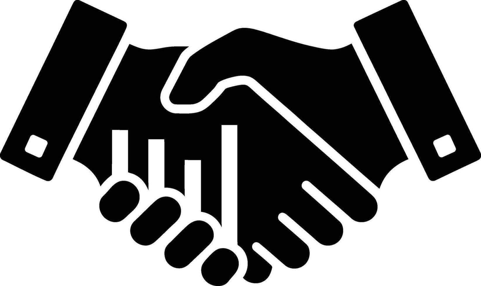 Business Deal Icon Handshake Silhouette, Corporate Agreement Logo with Handshake Graphic vector