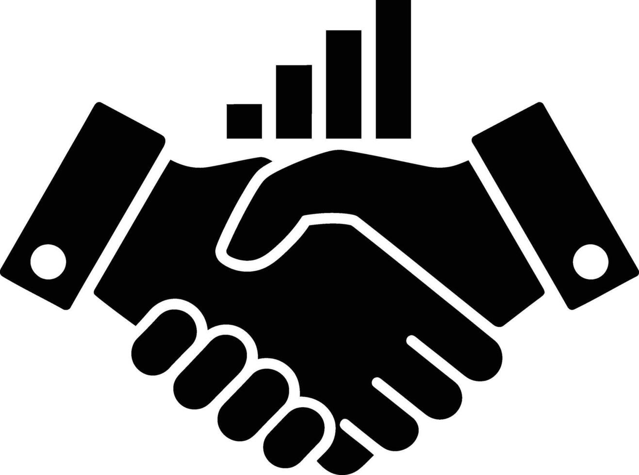 Business Partnership with Growth Potential, Successful Partnership Logo with Bar Chart vector